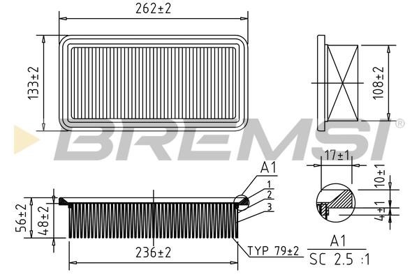 Bremsi FA1204 Air filter FA1204: Buy near me in Poland at 2407.PL - Good price!