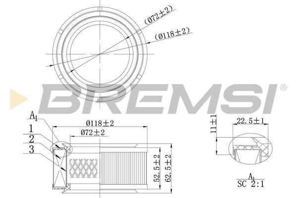 Bremsi FA2033 Air filter FA2033: Buy near me at 2407.PL in Poland at an Affordable price!
