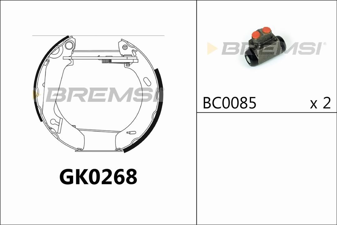 Bremsi GK0268 Brake shoe set GK0268: Buy near me in Poland at 2407.PL - Good price!