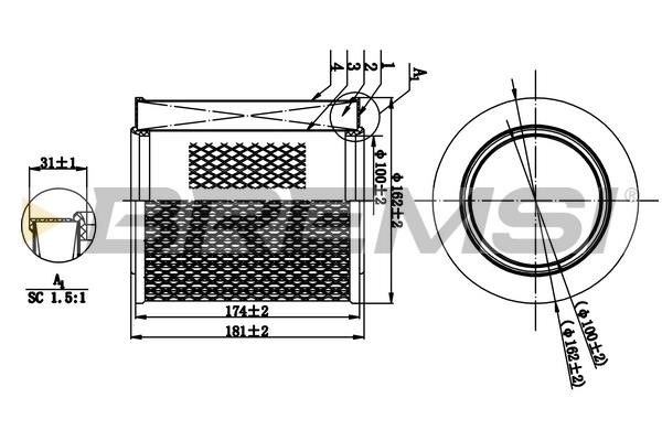 Bremsi FA1260 Air filter FA1260: Buy near me in Poland at 2407.PL - Good price!