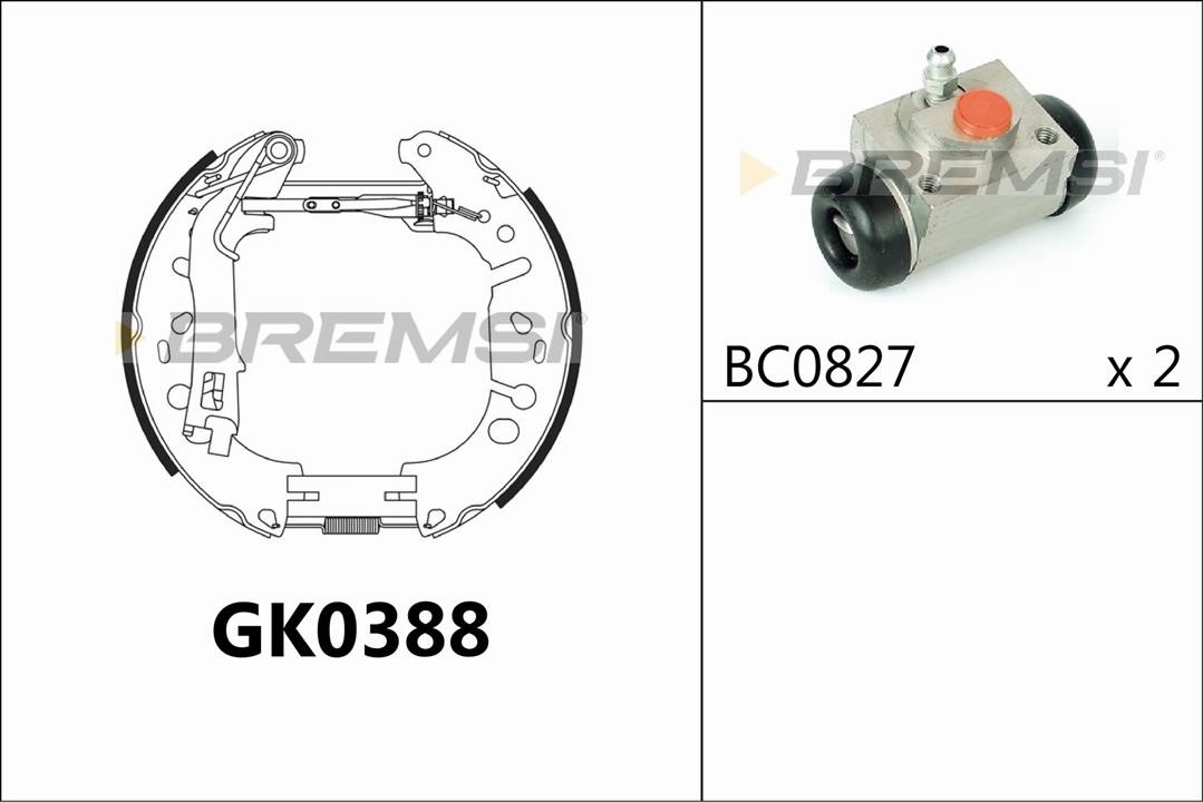 Bremsi GK0388 Колодки тормозные барабанные, комплект GK0388: Отличная цена - Купить в Польше на 2407.PL!