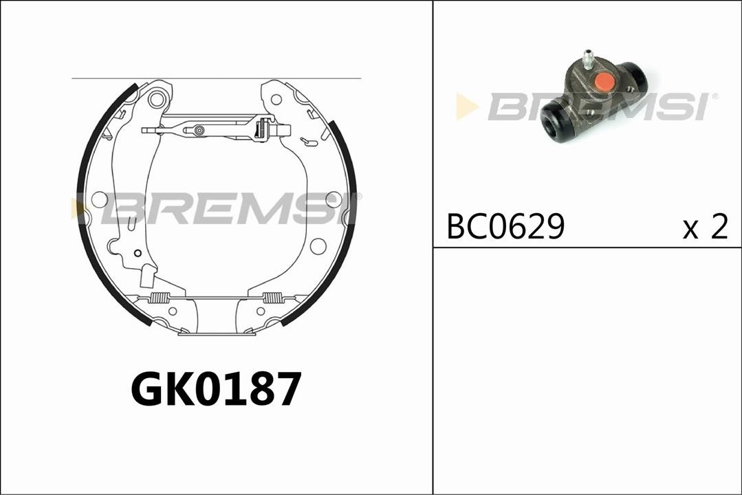 Bremsi GK0187 Колодки гальмівні барабанні, комплект GK0187: Купити у Польщі - Добра ціна на 2407.PL!
