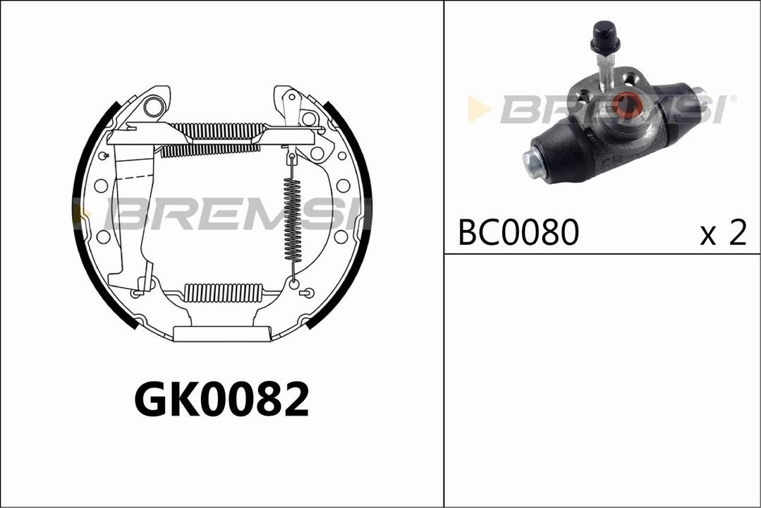 Bremsi GK0082 Колодки тормозные барабанные, комплект GK0082: Отличная цена - Купить в Польше на 2407.PL!