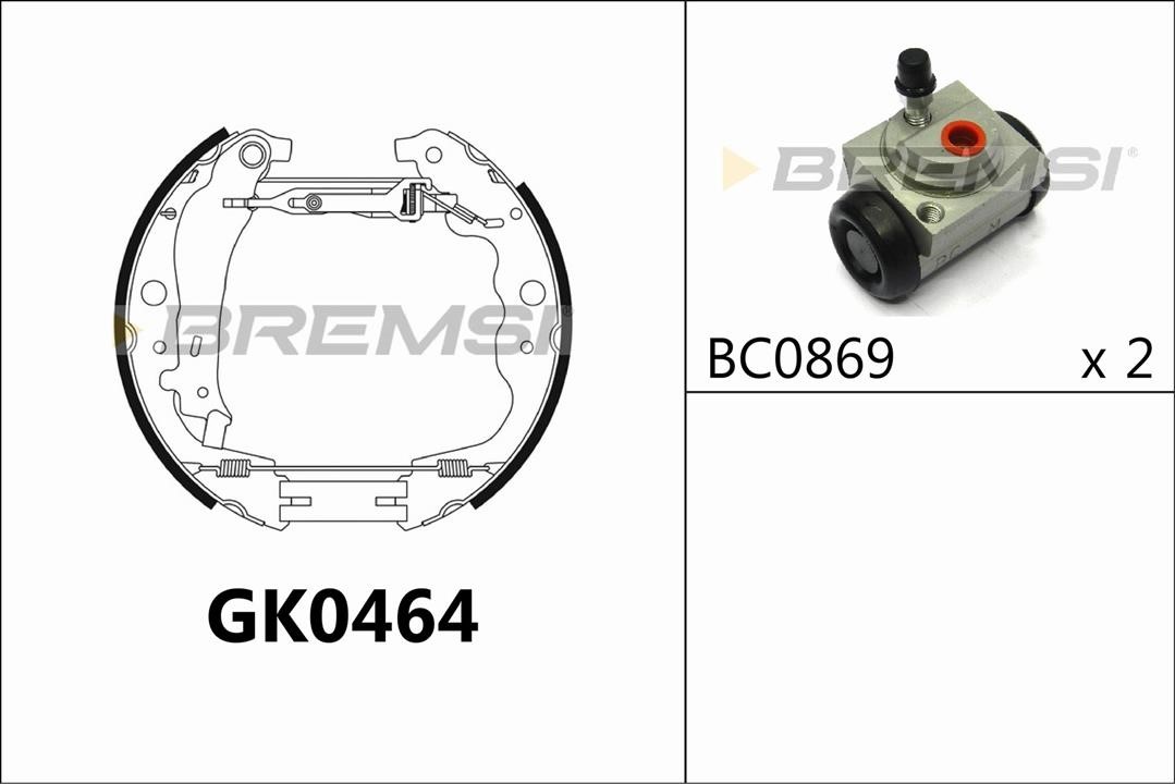 Bremsi GK0464 Колодки тормозные барабанные, комплект GK0464: Отличная цена - Купить в Польше на 2407.PL!