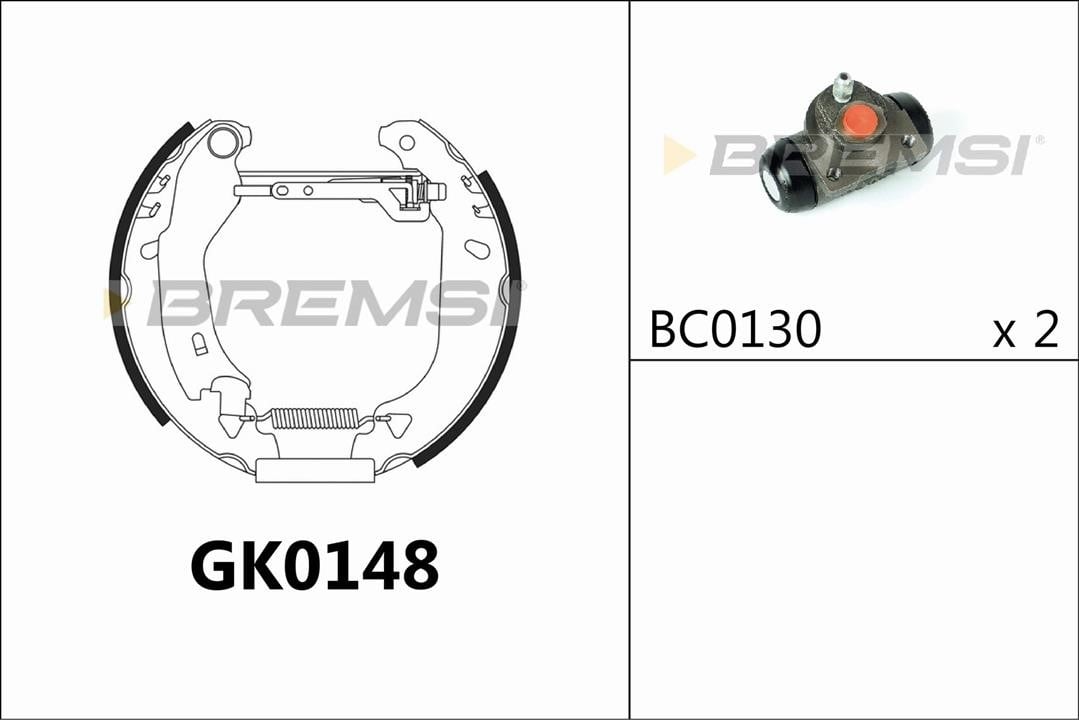 Bremsi GK0148 Колодки тормозные барабанные, комплект GK0148: Купить в Польше - Отличная цена на 2407.PL!