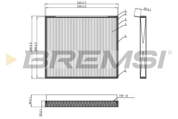 Bremsi FC0917 Filter, interior air FC0917: Buy near me in Poland at 2407.PL - Good price!