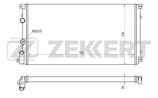 Zekkert MK-1396 Radiator, engine cooling MK1396: Buy near me in Poland at 2407.PL - Good price!