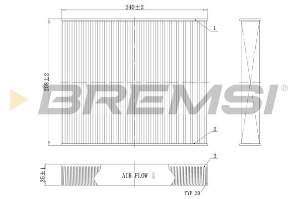 Bremsi FC0094C Filter, interior air FC0094C: Buy near me in Poland at 2407.PL - Good price!