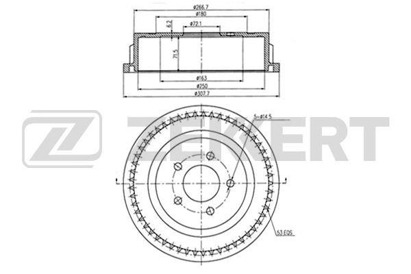 Zekkert BS-5484 Rear brake drum BS5484: Buy near me in Poland at 2407.PL - Good price!