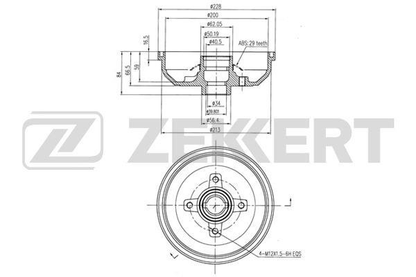 Zekkert BS-5079 Rear brake drum BS5079: Buy near me in Poland at 2407.PL - Good price!