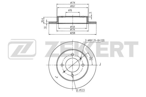 Zekkert BS-5187 Тормозной диск задний невентилируемый BS5187: Отличная цена - Купить в Польше на 2407.PL!