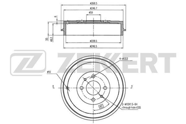 Zekkert BS-5573 Rear brake drum BS5573: Buy near me at 2407.PL in Poland at an Affordable price!