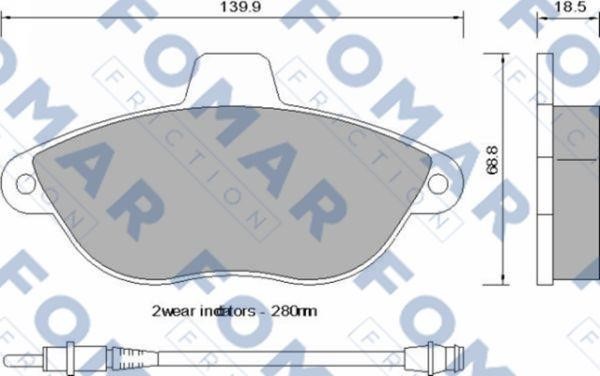 Fomar friction FO 742581 Тормозные колодки дисковые, комплект FO742581: Отличная цена - Купить в Польше на 2407.PL!