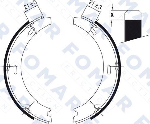 Fomar friction FO 0416 Parking brake shoes FO0416: Buy near me in Poland at 2407.PL - Good price!