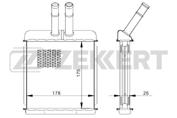Zekkert MK-5038 Heat Exchanger, interior heating MK5038: Buy near me in Poland at 2407.PL - Good price!