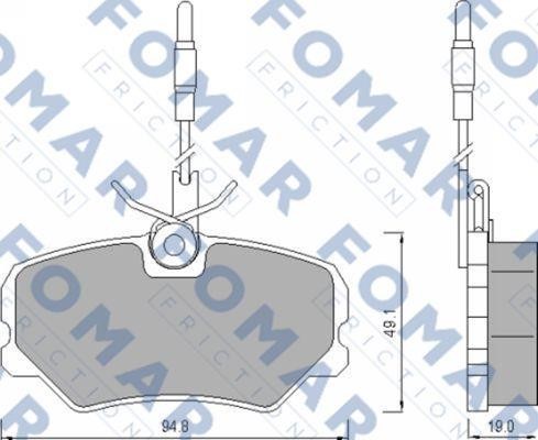 Fomar friction FO 492281 Гальмівні колодки, комплект FO492281: Приваблива ціна - Купити у Польщі на 2407.PL!