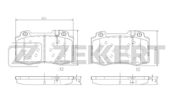 Zekkert BS-1121 Тормозные колодки дисковые, комплект BS1121: Отличная цена - Купить в Польше на 2407.PL!