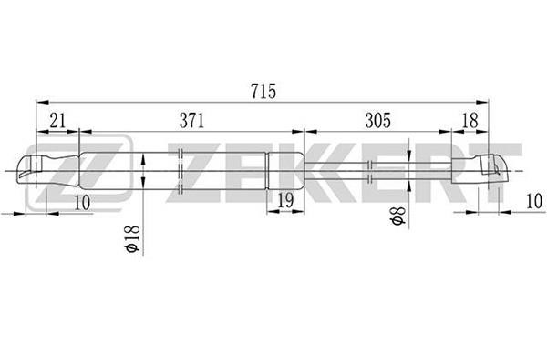 Zekkert GF-1650 Gas hood spring GF1650: Buy near me in Poland at 2407.PL - Good price!
