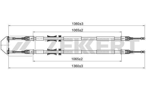 Zekkert BZ-1228 Тросик, cтояночный тормоз BZ1228: Отличная цена - Купить в Польше на 2407.PL!