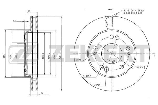 Zekkert BS-5202 Innenbelüftete Bremsscheibe vorne BS5202: Kaufen Sie zu einem guten Preis in Polen bei 2407.PL!