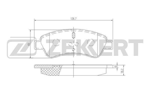 Zekkert BS-1433 Brake Pad Set, disc brake BS1433: Buy near me in Poland at 2407.PL - Good price!