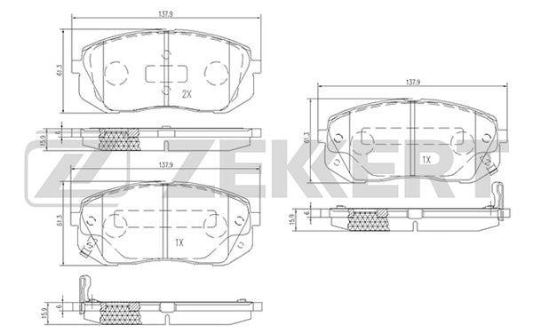 Zekkert BS-1791 Brake Pad Set, disc brake BS1791: Buy near me in Poland at 2407.PL - Good price!