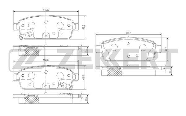 Zekkert BS-1302 Brake Pad Set, disc brake BS1302: Buy near me in Poland at 2407.PL - Good price!