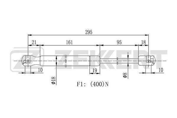 Zekkert GF-2108 Gas hood spring GF2108: Buy near me in Poland at 2407.PL - Good price!