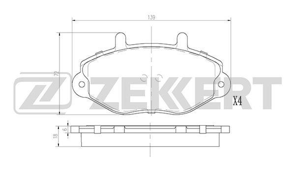Zekkert BS-2864 Front disc brake pads, set BS2864: Buy near me in Poland at 2407.PL - Good price!