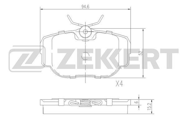 Zekkert BS-2380 Front disc brake pads, set BS2380: Buy near me in Poland at 2407.PL - Good price!