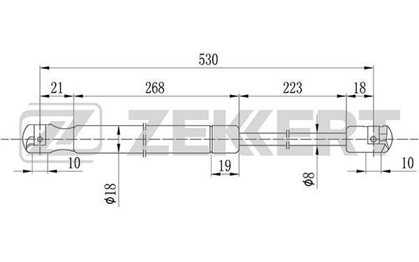 Zekkert GF-1342 Gas hood spring GF1342: Buy near me in Poland at 2407.PL - Good price!