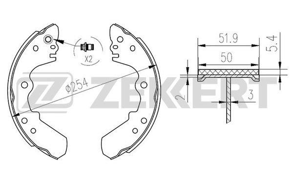 Zekkert BK-4165 Brake shoe set BK4165: Buy near me in Poland at 2407.PL - Good price!