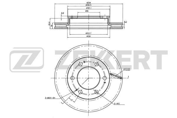 Zekkert BS-5720 Front brake disc ventilated BS5720: Buy near me in Poland at 2407.PL - Good price!