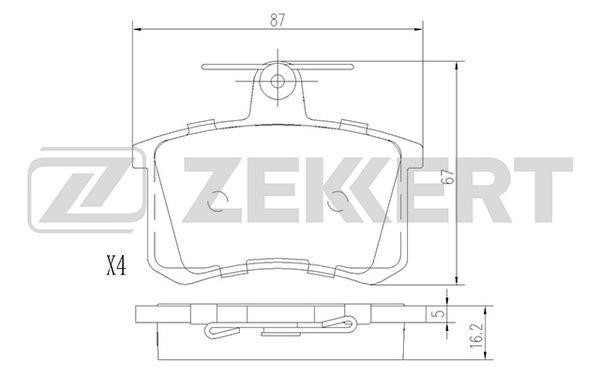 Zekkert BS-1096 Brake Pad Set, disc brake BS1096: Buy near me in Poland at 2407.PL - Good price!