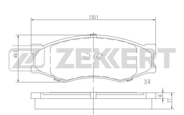 Zekkert BS-2526 Front disc brake pads, set BS2526: Buy near me in Poland at 2407.PL - Good price!