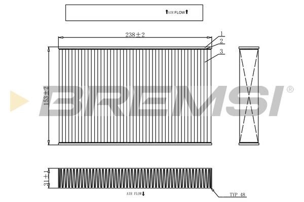 Bremsi FC0885 Filter, interior air FC0885: Buy near me in Poland at 2407.PL - Good price!