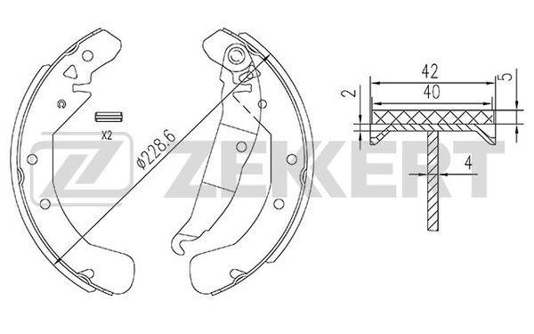 Zekkert BK-4448 Колодки тормозные барабанные, комплект BK4448: Отличная цена - Купить в Польше на 2407.PL!