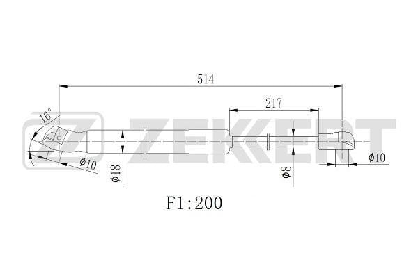Zekkert GF-2507 Sprężyna gazowa pokrywy silnika GF2507: Dobra cena w Polsce na 2407.PL - Kup Teraz!