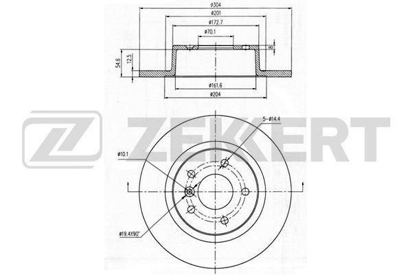 Zekkert BS-5165 Bremsscheibe hinten, unbelüftet BS5165: Bestellen Sie in Polen zu einem guten Preis bei 2407.PL!