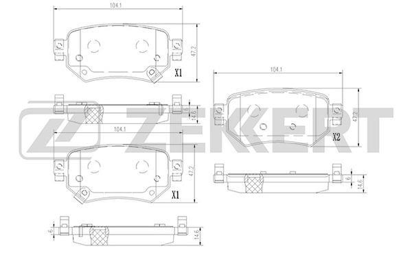 Zekkert BS-3018 Front disc brake pads, set BS3018: Buy near me in Poland at 2407.PL - Good price!