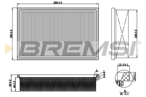 Bremsi FA0648 Air filter FA0648: Buy near me in Poland at 2407.PL - Good price!