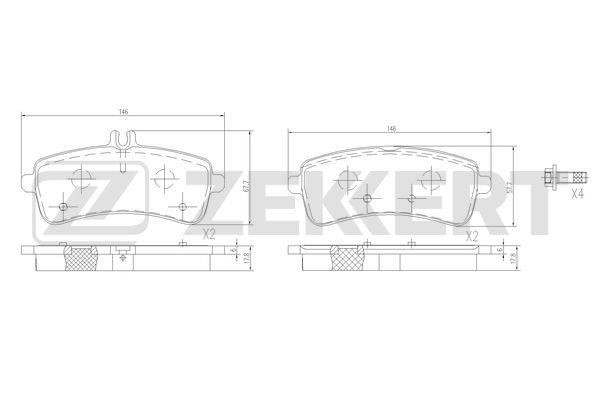 Zekkert BS-1413 Brake Pad Set, disc brake BS1413: Buy near me in Poland at 2407.PL - Good price!