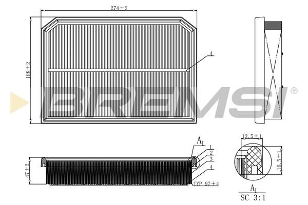 Bremsi FA1132 Air filter FA1132: Buy near me in Poland at 2407.PL - Good price!