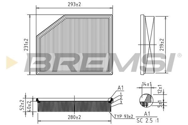 Bremsi FA0626 Air filter FA0626: Buy near me in Poland at 2407.PL - Good price!