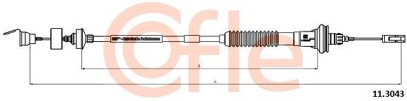 Cofle 92.11.3043 Cable Pull, clutch control 92113043: Buy near me in Poland at 2407.PL - Good price!