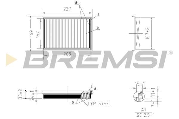 Bremsi FA1058 Air filter FA1058: Buy near me in Poland at 2407.PL - Good price!