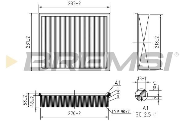 Bremsi FA0551 Air filter FA0551: Buy near me in Poland at 2407.PL - Good price!
