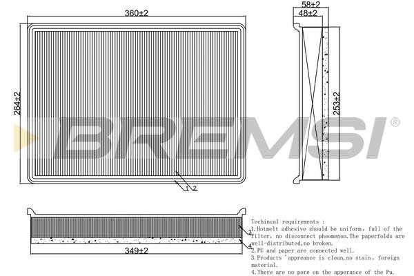 Bremsi FA1574 Air filter FA1574: Buy near me at 2407.PL in Poland at an Affordable price!