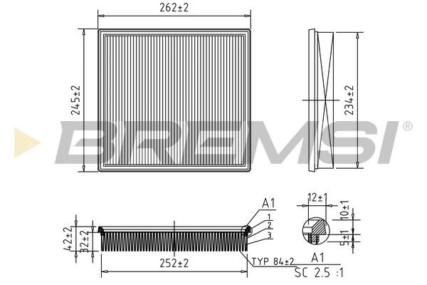 Bremsi FA1049 Air filter FA1049: Buy near me in Poland at 2407.PL - Good price!