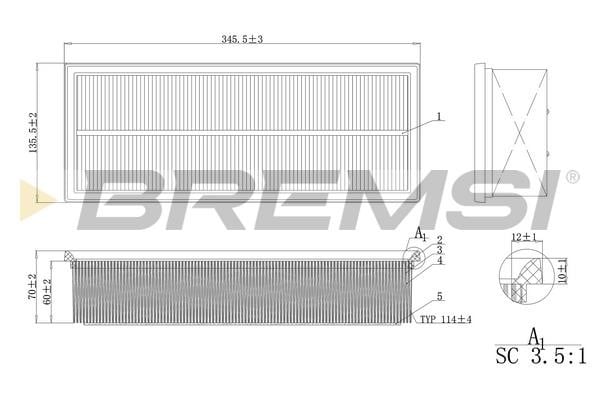 Bremsi FA0215 Air filter FA0215: Buy near me in Poland at 2407.PL - Good price!